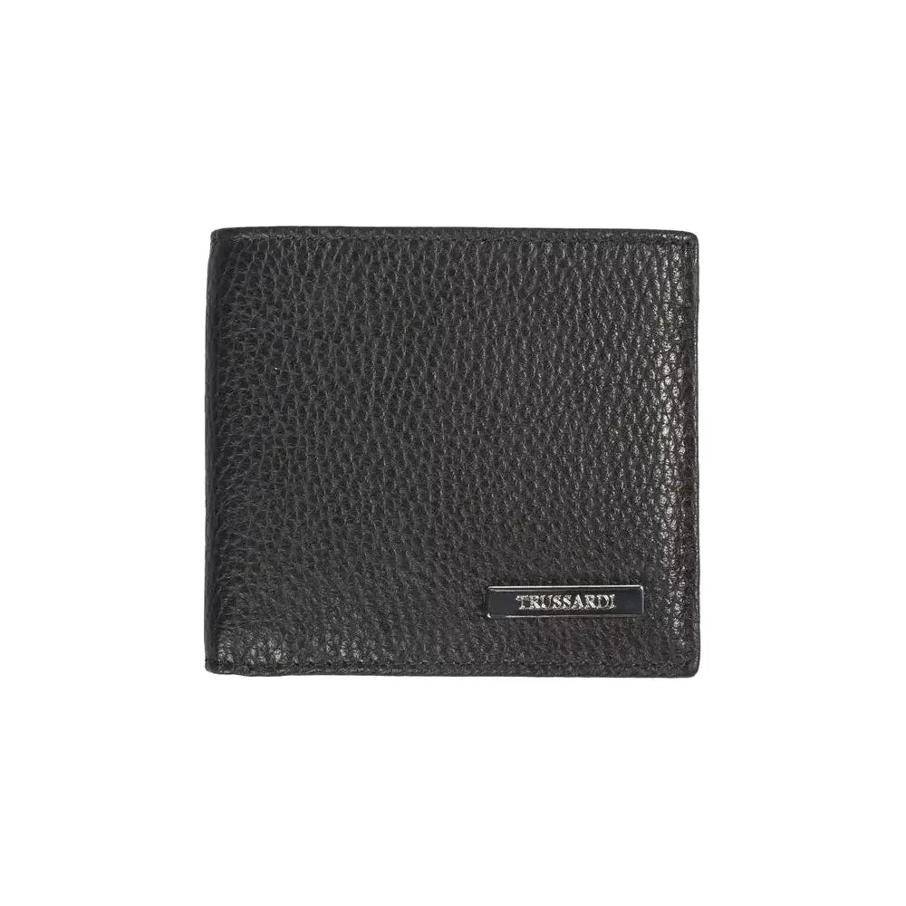 Trussardi Black Leather Men Wallet TR-20725