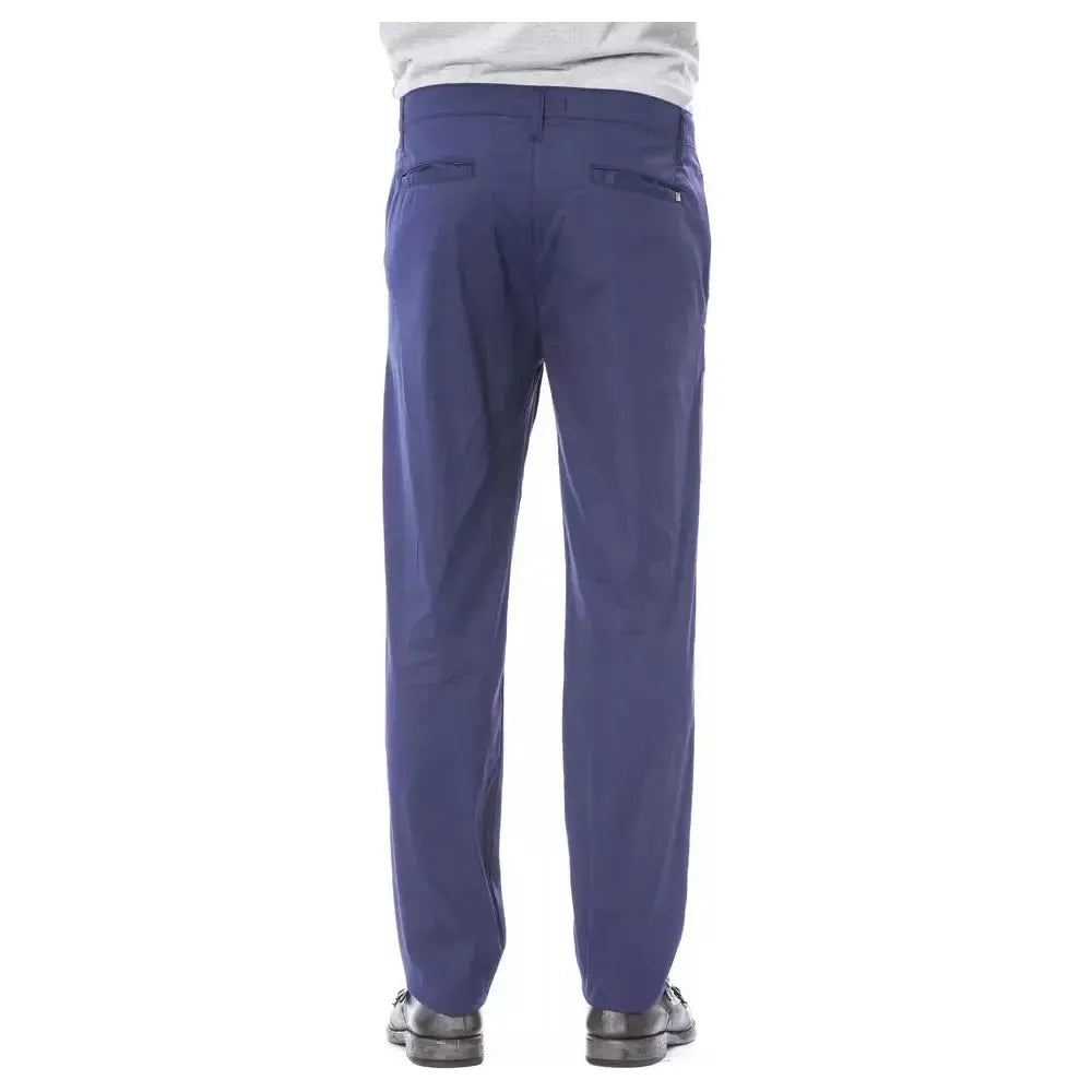 Verri Blue Cotton Men's Chino Pant Verri Dark Slate Blue