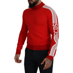 GCDS Red Wool Logo Printed Crew Neck Men Pullover Sweater TSH7762 - 46