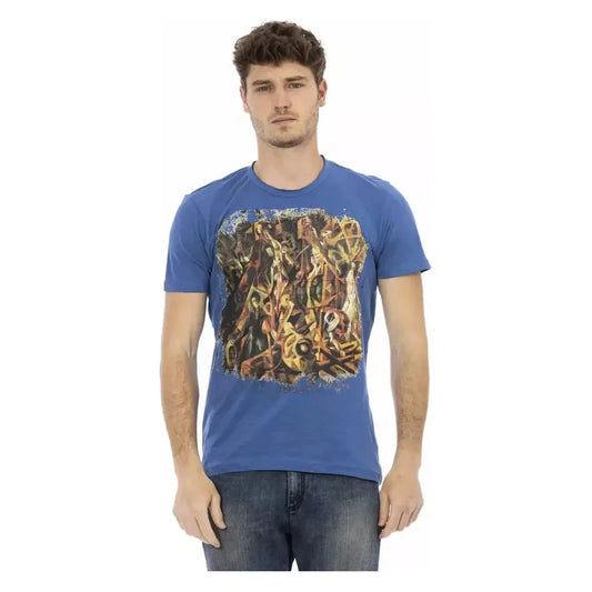 Trussardi Action Blue Cotton Men T-Shirt