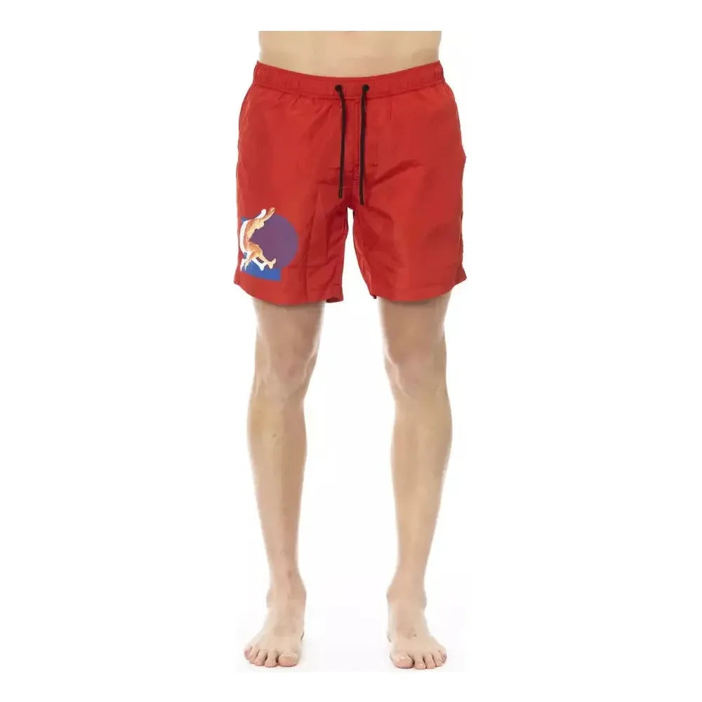 Bikkembergs Red Polyester Men Swim Short BI-22664-XXL
