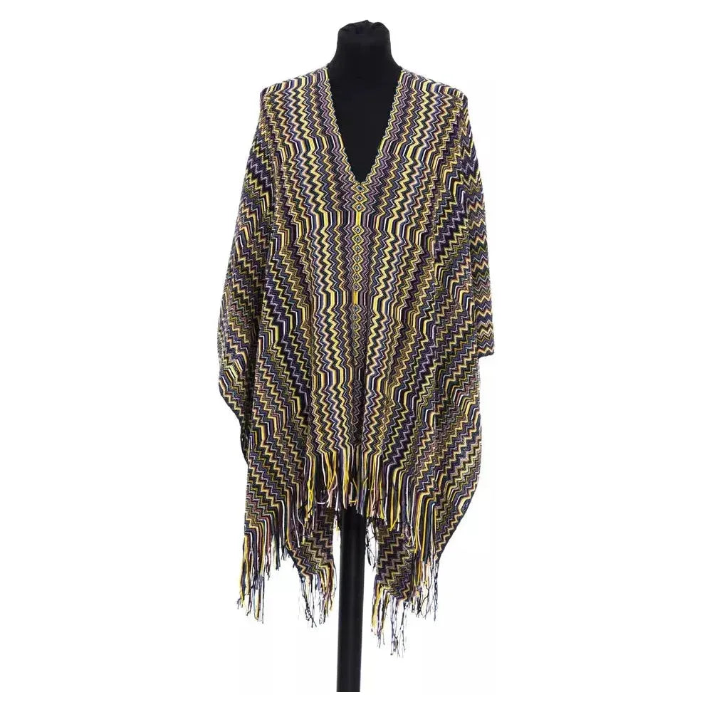 Missoni Multicolor Wool Women Poncho Missoni Dark Slate Gray