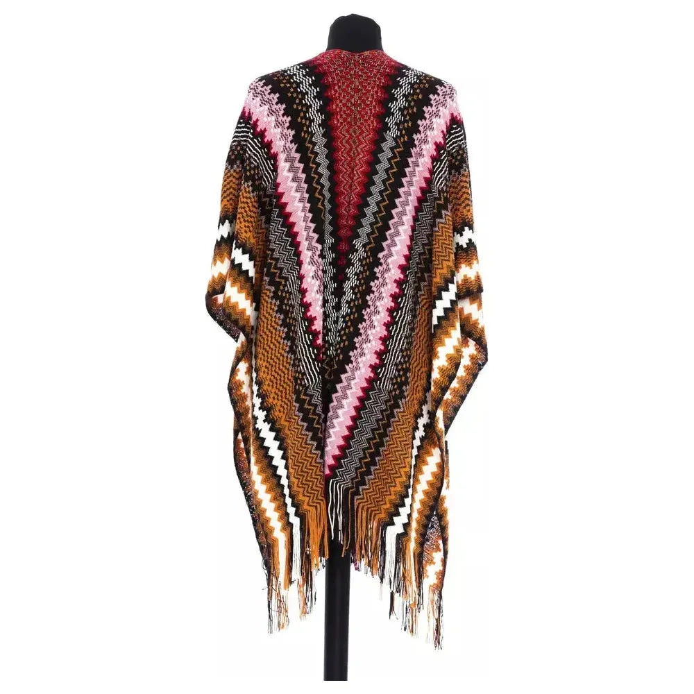 Missoni Multicolor Wool Women Poncho Missoni Dark Slate Gray