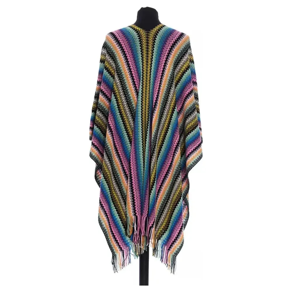 Missoni Multicolor Wool Women Poncho Missoni Dark Slate Gray