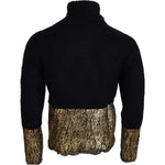 Dolce & Gabbana Black Gold Turtleneck Mohair Pullover Mens Sweater TSH83587- XS