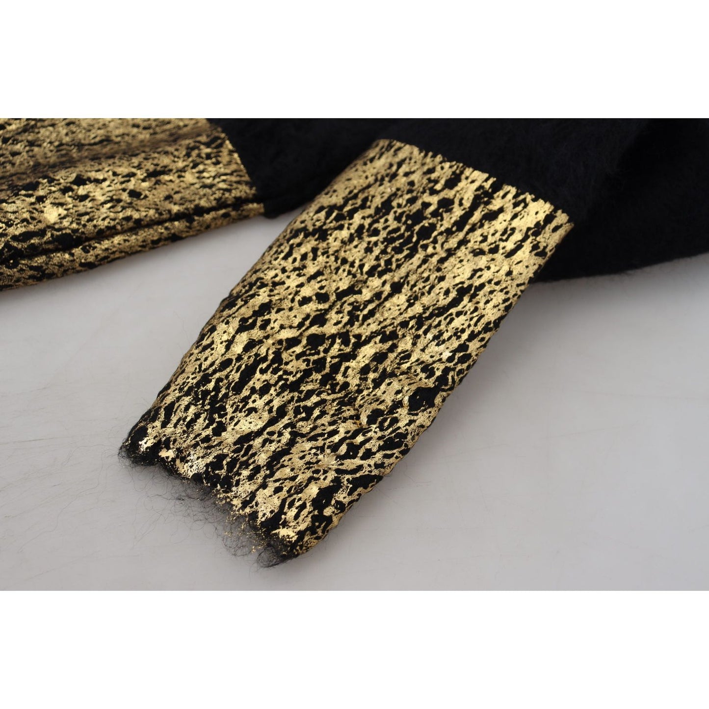 Dolce & Gabbana Black Gold Turtleneck Mohair Pullover Mens Sweater TSH83587- XS
