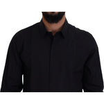 Dolce & Gabbana Black Gold Cotton Slim Fit Dress Mens Shirt TSH83637- 37