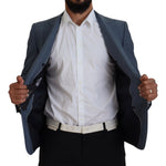 Dolce & Gabbana Blue Wool Stretch Slim Fit Jacket Blazer KOS2108- 44