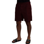 Dolce & Gabbana Maroon Cotton Bermuda Casual Shorts PAN74004 - 58