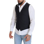 Dolce & Gabbana Black Wool Stretch Waistcoat Formal Vest TSH83023 - 50