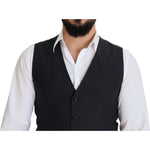Dolce & Gabbana Black Wool Stretch Waistcoat Formal Vest TSH83023 - 50