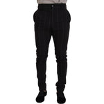 Dolce & Gabbana Black Wool Chino Formal Men Pants PAN74313 - 48