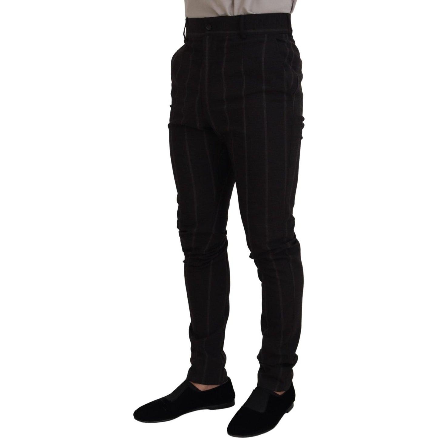 Dolce & Gabbana Black Wool Chino Formal Men Pants PAN74313 - 48