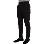 Dolce & Gabbana Black Wool Chino Formal Men Pants PAN74313 - 48