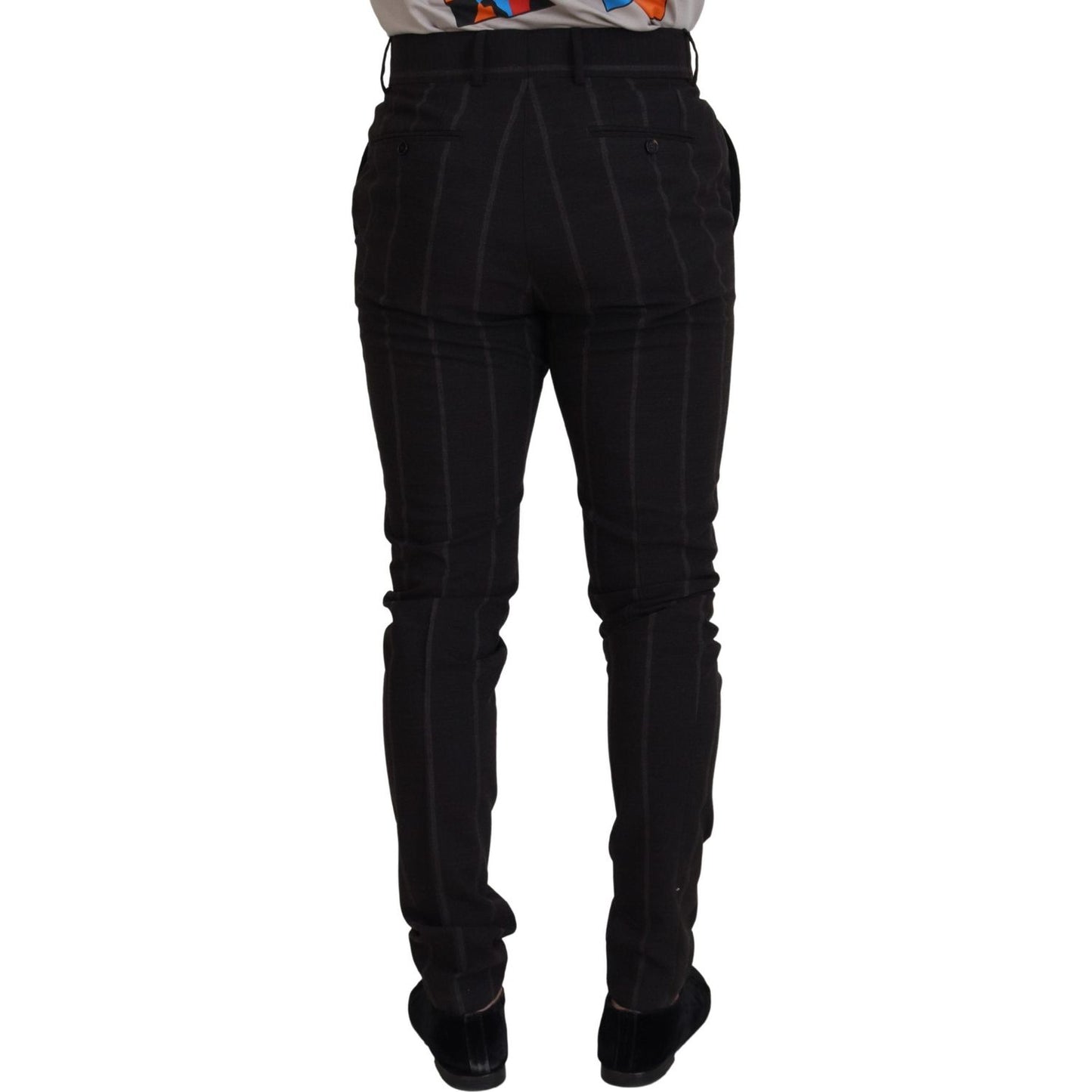 Dolce & Gabbana Black Wool Chino Formal Men Pants PAN74313 - 48