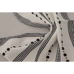 Dolce & Gabbana White Dotted Stripes Square Handkerchief Viscose Scarf MS6350