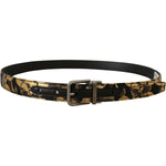 Dolce & Gabbana Multicolor Jacquard Leather Logo Metal Buckle Belt BEL8418 - 90