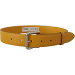 Dolce & Gabbana Yellow Leather Silver Tone Logo Metal Buckle Belt BEL8442 - 60