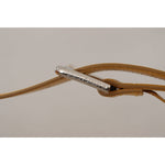 Dolce & Gabbana Yellow Leather Silver Tone Logo Metal Buckle Belt BEL8442 - 60