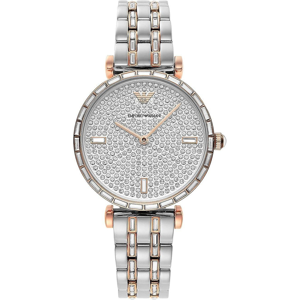 Emporio Armani Elegant Two-Tone Crystal Pave Watch 723763287944