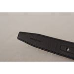 Dolce & Gabbana Navy Blue Jacquard Gold Tone Logo Metal Buckle Belt WMB108 - 75