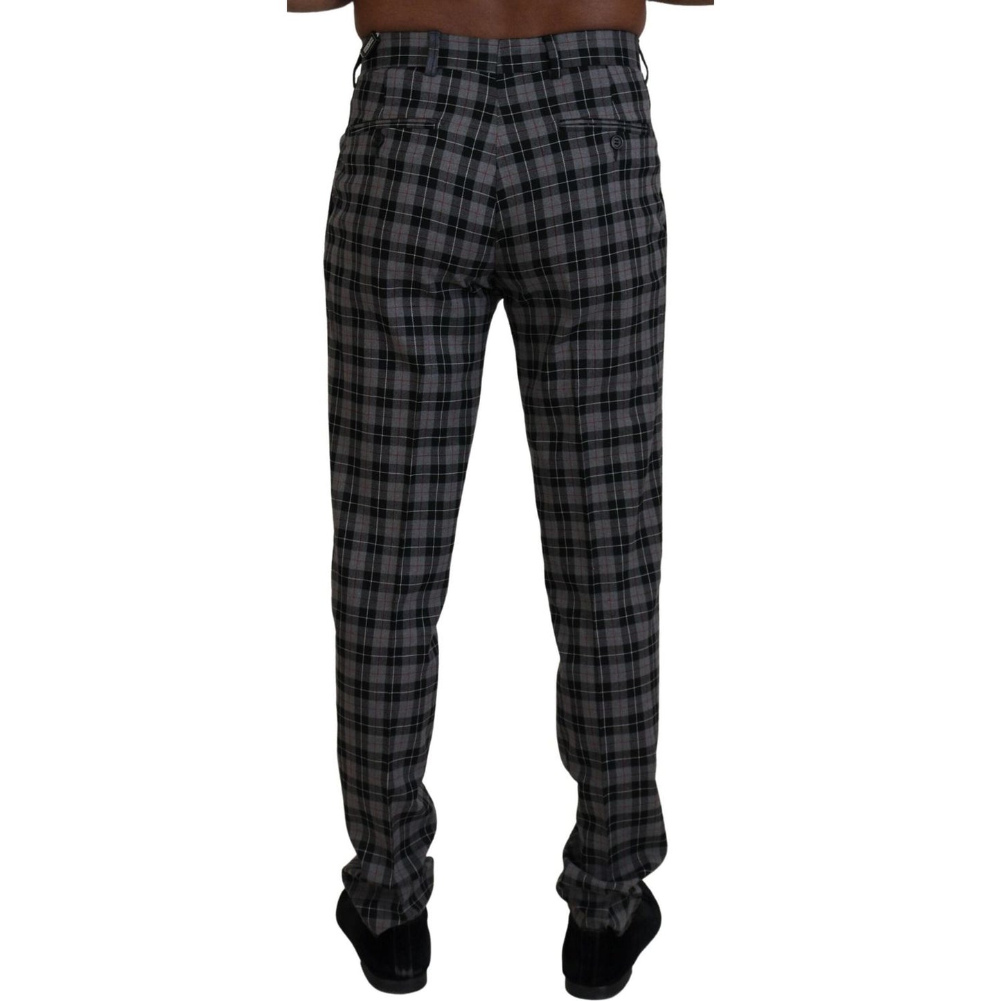 BENCIVENGA Elegant Gray Checked Gentleman's Chinos BENCIVENGA Dark Slate Gray