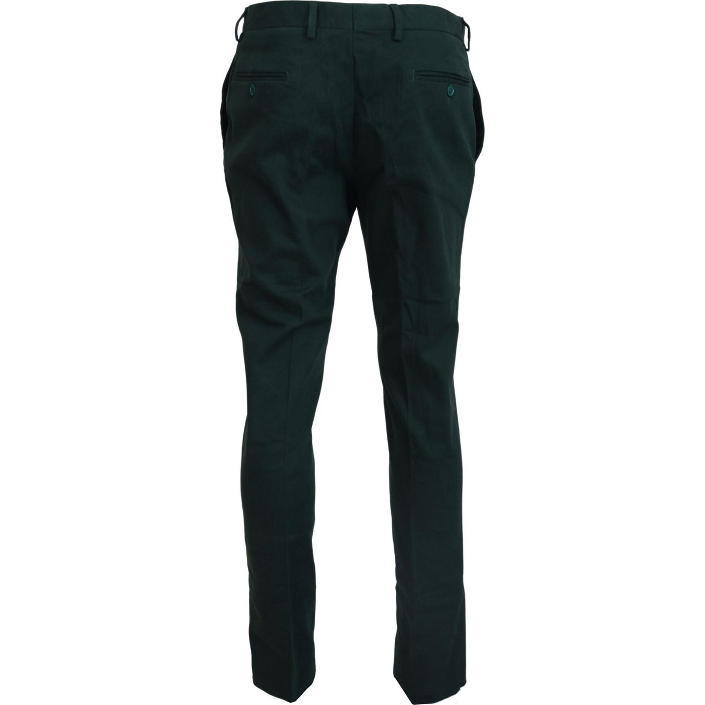 BENCIVENGA Elegant Dark Green Chino Trousers BENCIVENGA Black
