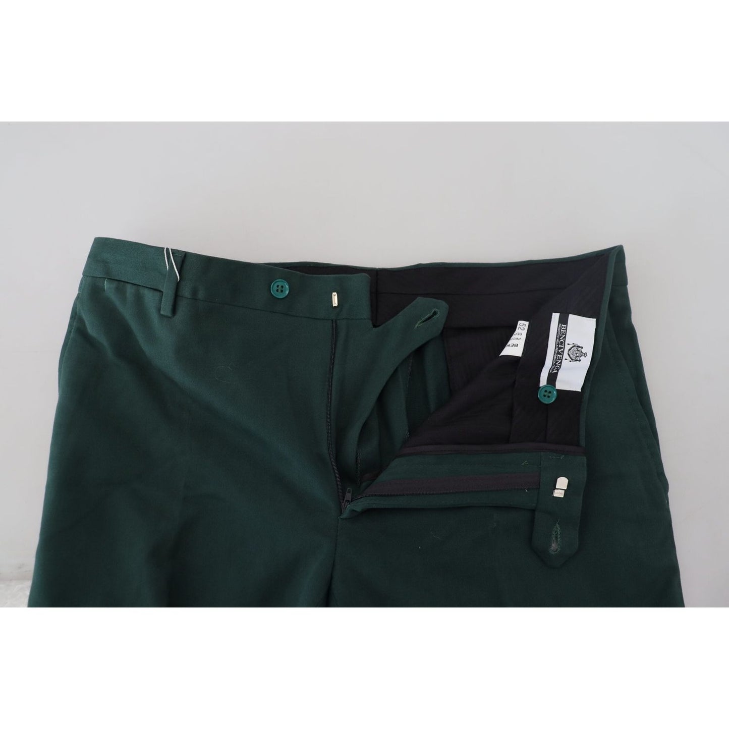 BENCIVENGA Elegant Dark Green Chino Trousers BENCIVENGA Dark Slate Gray