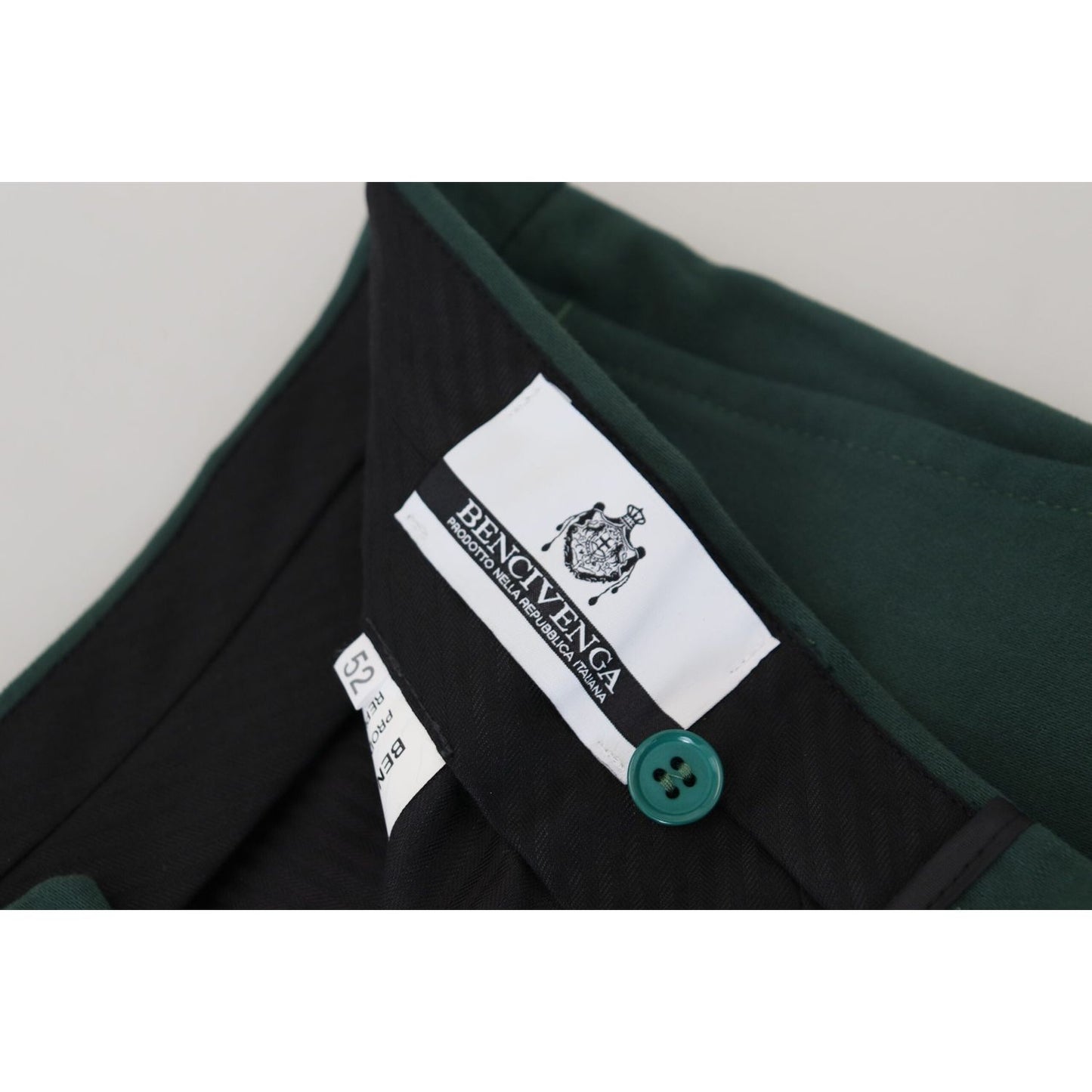 BENCIVENGA Elegant Dark Green Chino Trousers BENCIVENGA Black