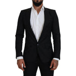 Dolce & Gabbana Black Wool Formal Coat Martini Blazer KOS2133- 44
