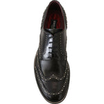 Dolce & Gabbana Black Leather Derby Dress Studded Shoes MV4886- 40.5