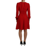 Dolce & Gabbana Red Silk Sheath A-line Knee Length Dress DR28907-38