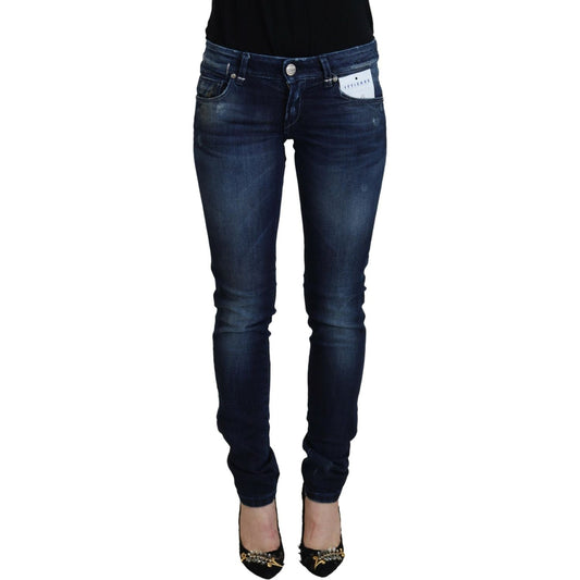 Acht Blue Cotton Low Waist Slim Fit Women Casual Denim Jeans