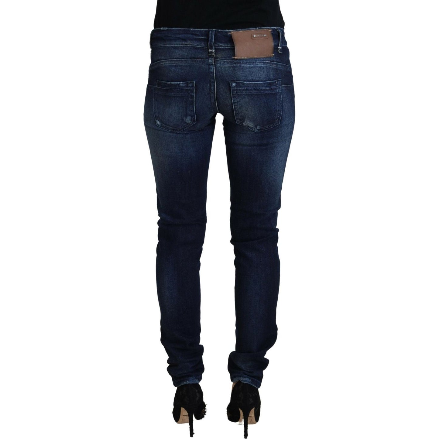 Acht Chic Skinny Low Waist Denim Pants Acht Black