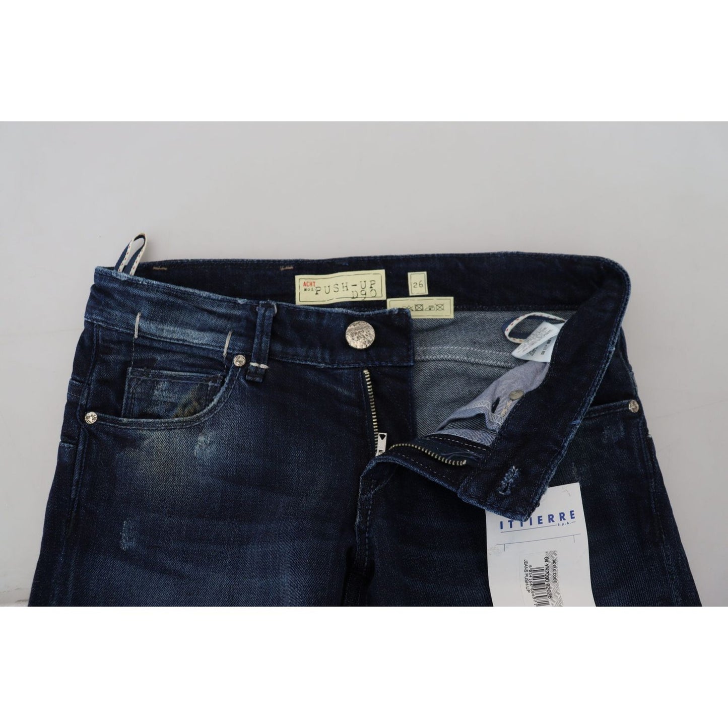 Acht Chic Skinny Low Waist Denim Pants Acht Black