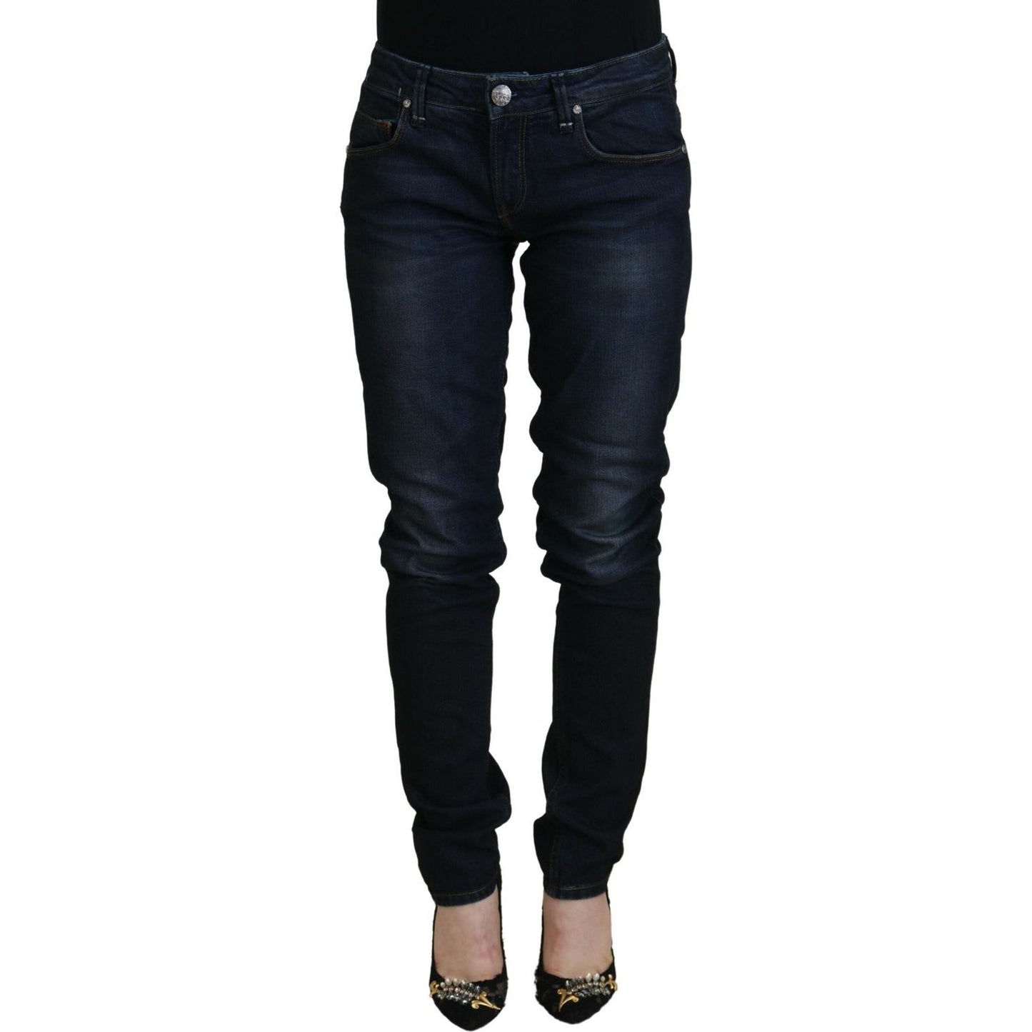 Acht Chic Low Waist Denim Skinny Jeans Acht Black