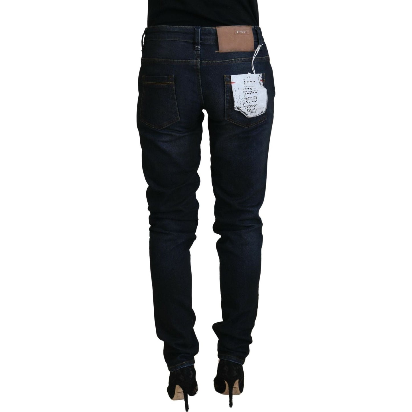 Acht Chic Low Waist Denim Skinny Jeans Acht Black
