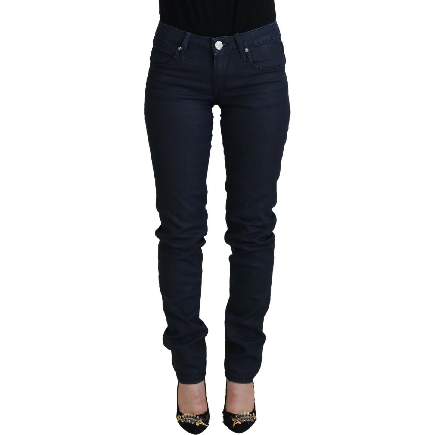 Acht Chic Low Waist Skinny Jeans in Blue Acht Black