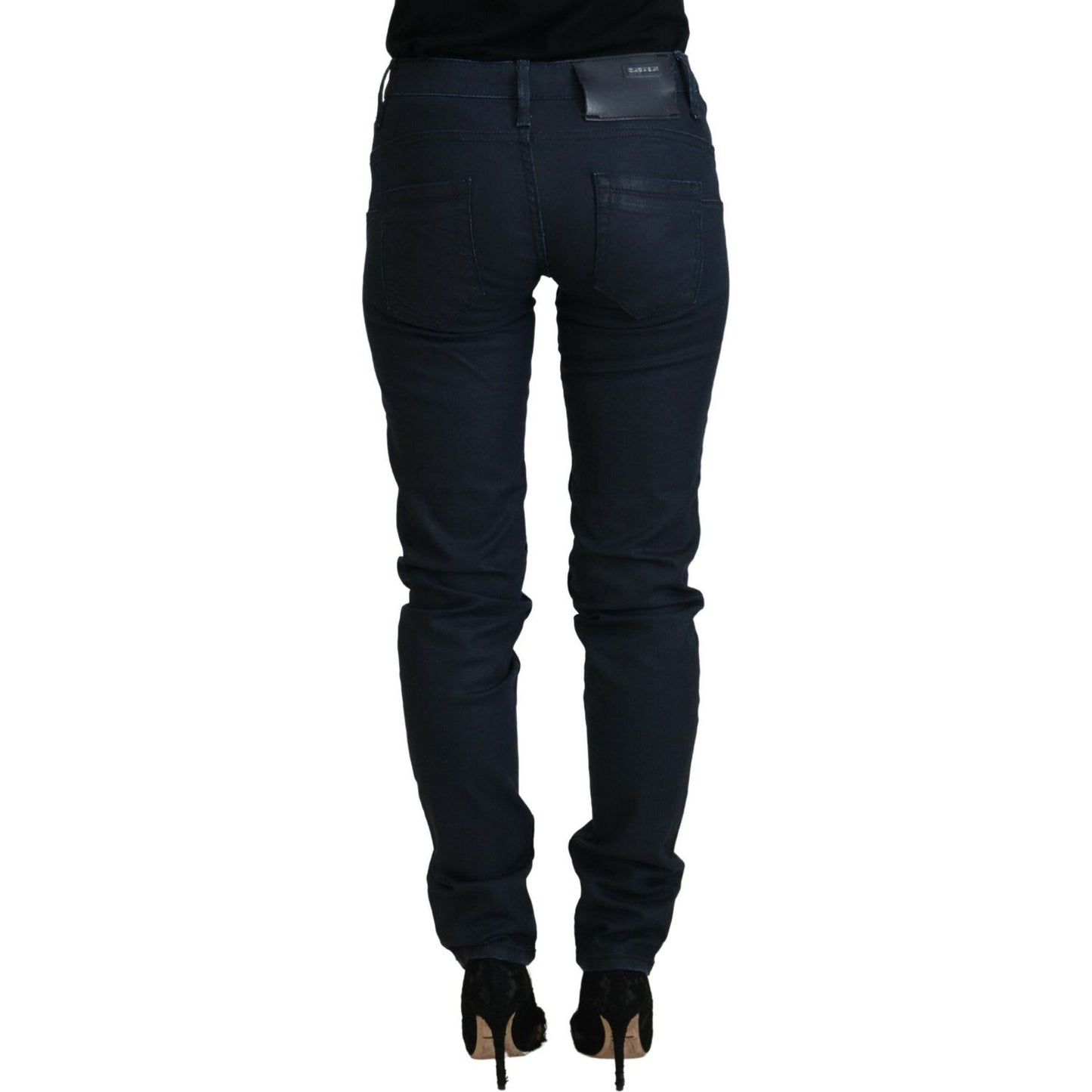 Acht Chic Low Waist Skinny Jeans in Blue Acht Black