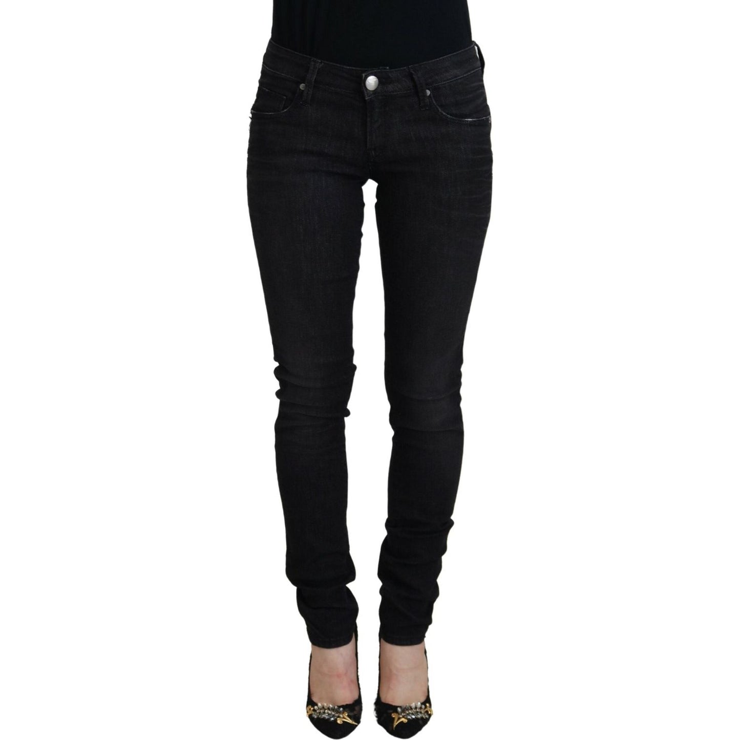 Acht Chic Low Waist Designer Skinny Jeans Acht Black