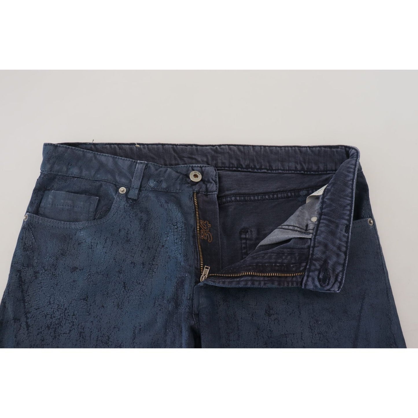 Exte Chic Tapered Blue Denim Jeans Exte Light Gray