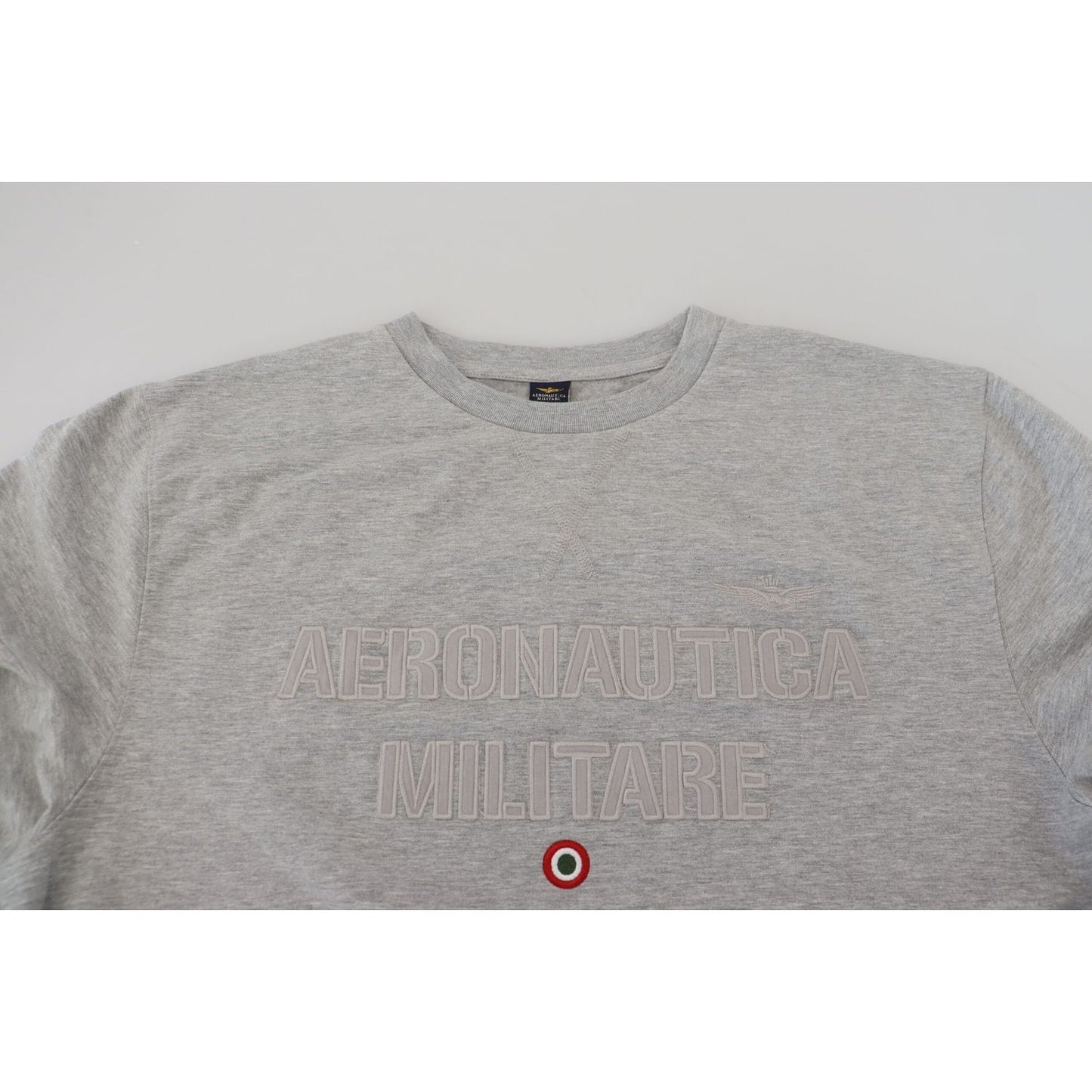 Aeronautica Militare Elegant Gray Pullover Sweater Aeronautica Militare Dark Gray