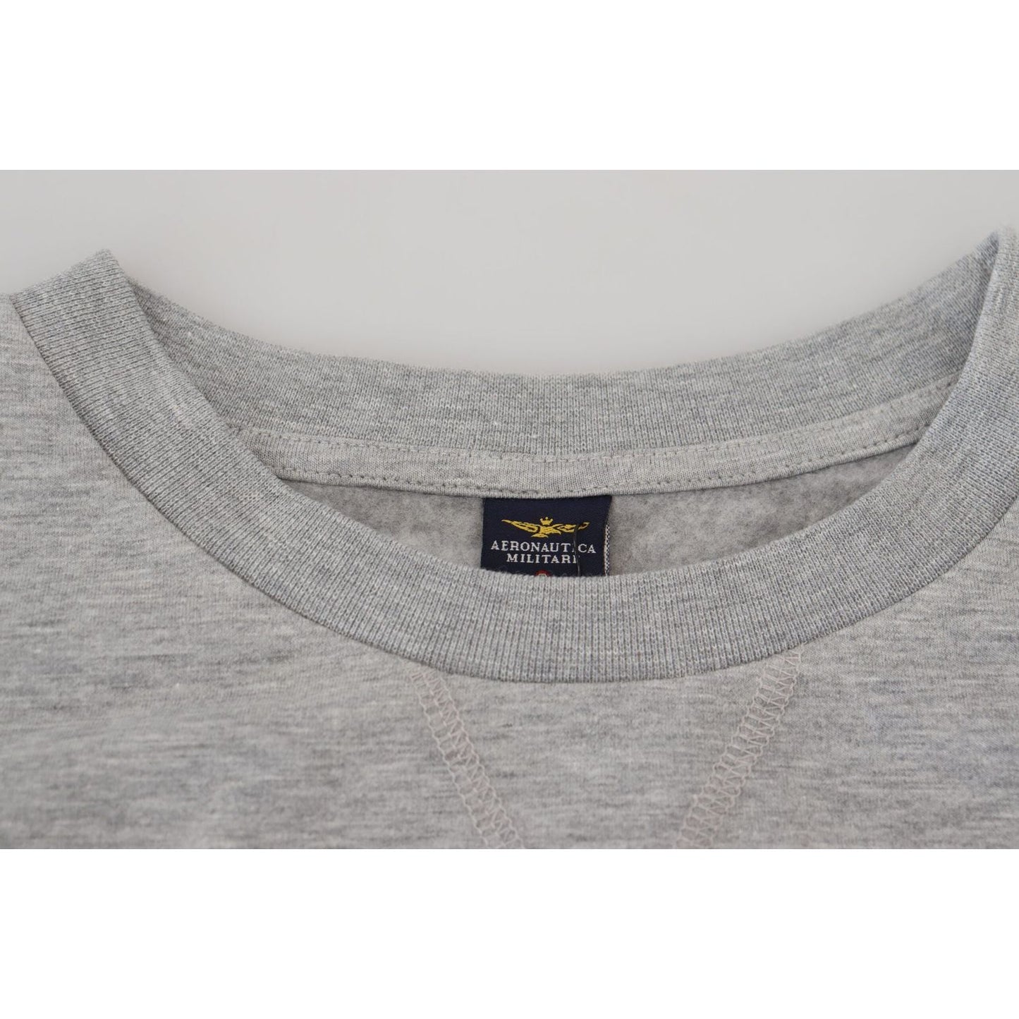 Aeronautica Militare Elegant Gray Pullover Sweater Aeronautica Militare Dark Gray