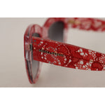 Dolce & Gabbana Red DG4231F Lace Acetate Rectangle Shades Sunglasses GLA1295