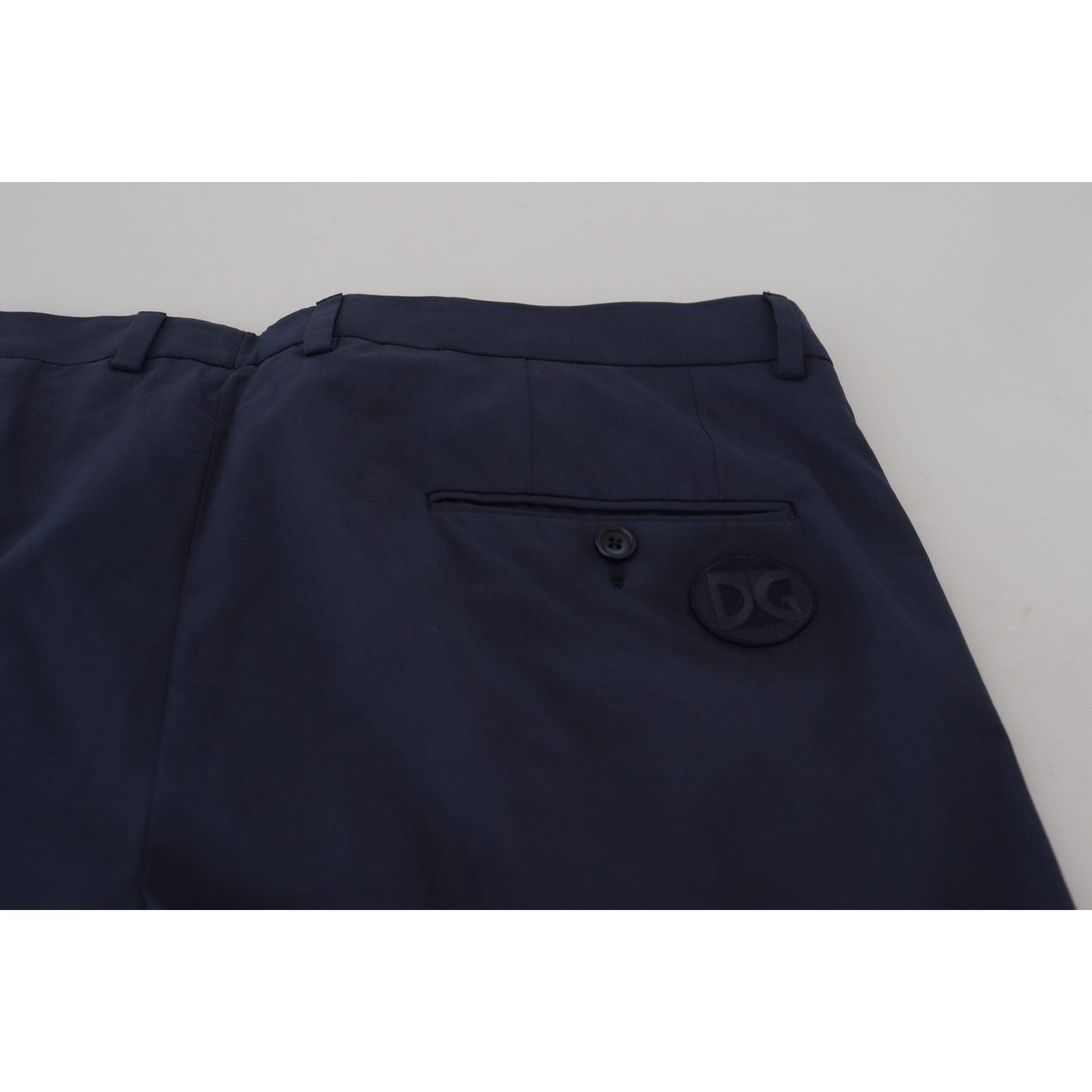 Dolce & Gabbana Dark Blue Cotton Chino Formal Pants