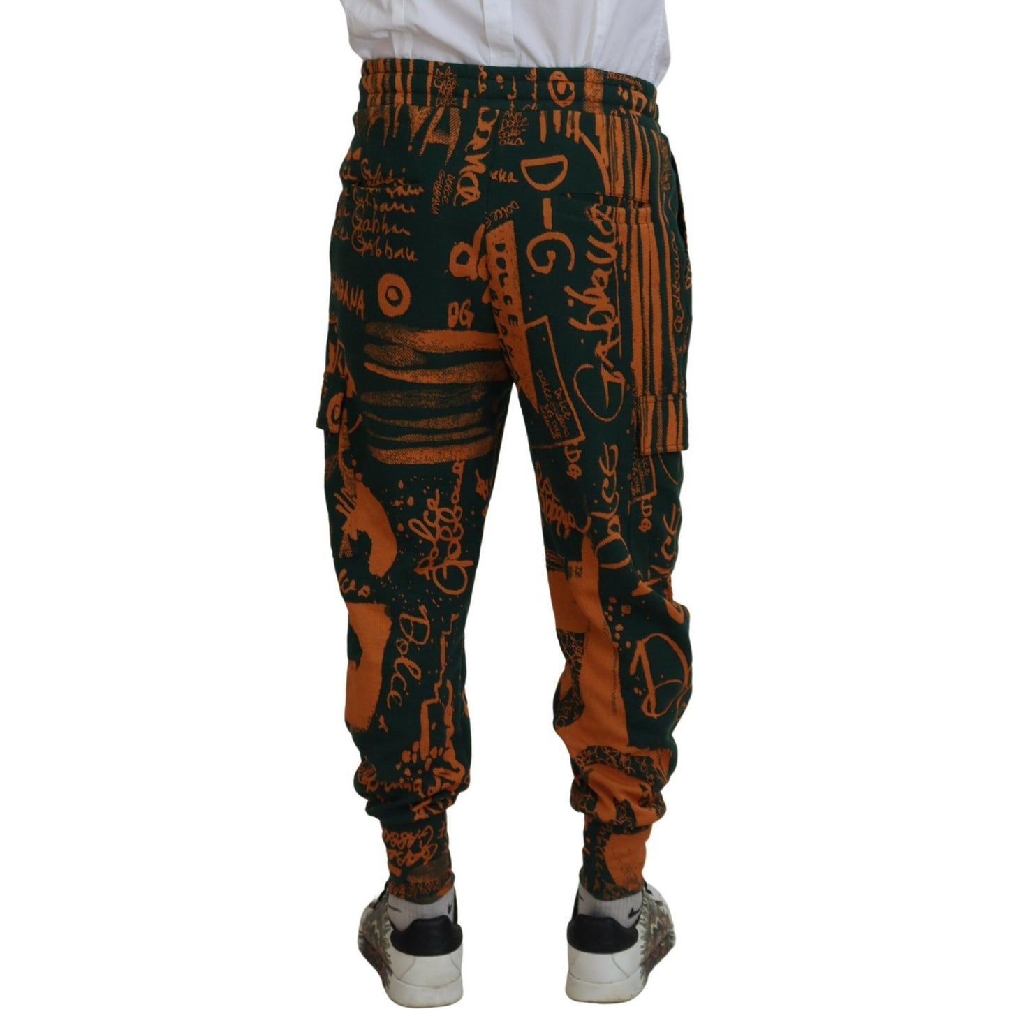 Dolce & Gabbana Multicolor Logo Print Silk Cargo Jogger Pants PAN74781-48