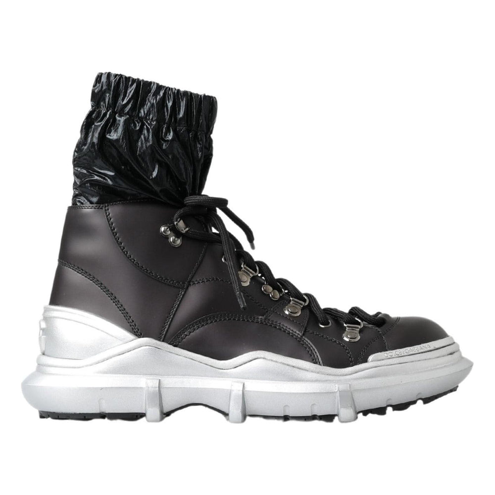 Dolce & Gabbana Black Nylon Galileo High Top Sneakers Shoes MV5005-41