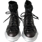Dolce & Gabbana Black Nylon Galileo High Top Sneakers Shoes MV5005-41