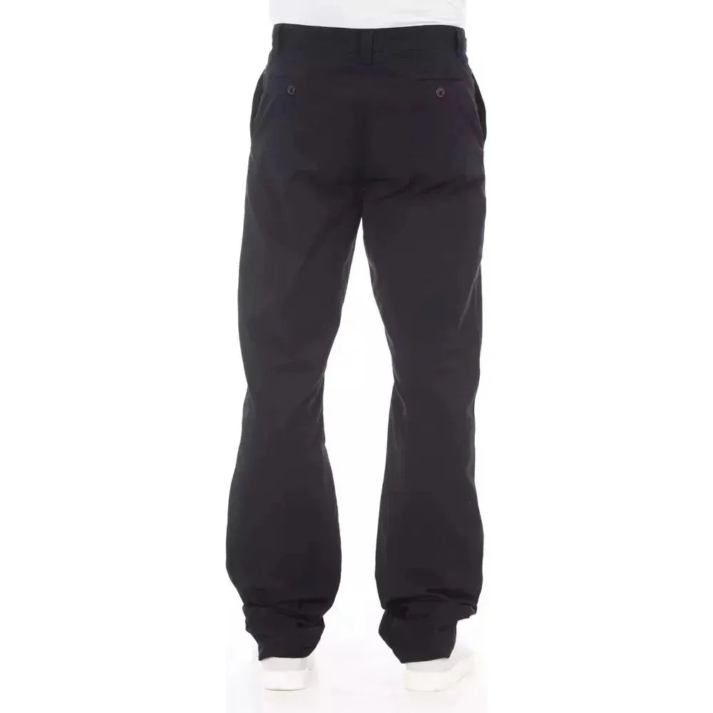 Alpha Studio Blue Cotton Men Pant Alpha Studio Dark Slate Gray