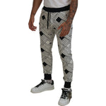 Dolce & Gabbana Black White Cotton Trousers Sport Pants PAN74757- 44